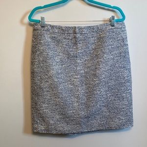 Blue and white textured mini skirt